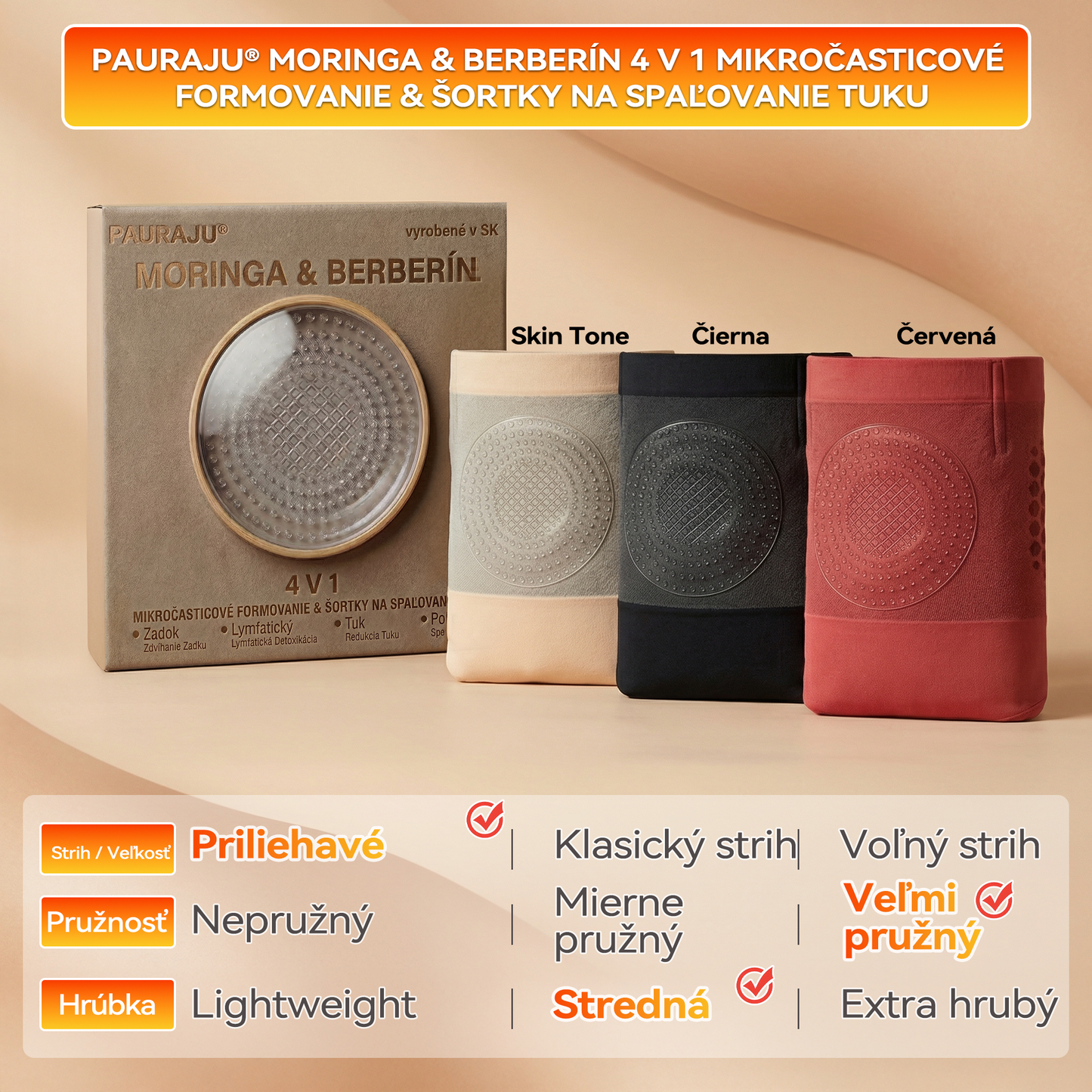 Oficiálny obchod značky |🩳𝑷𝑨𝑼𝑹𝑨𝑱𝑼®  MORINGA & BERBERÍN 4V 1 MIKROČASTICOVÉ FORMOVANIE & ŠORTKY NA SPALOVANIE TUKU👩‍⚕️