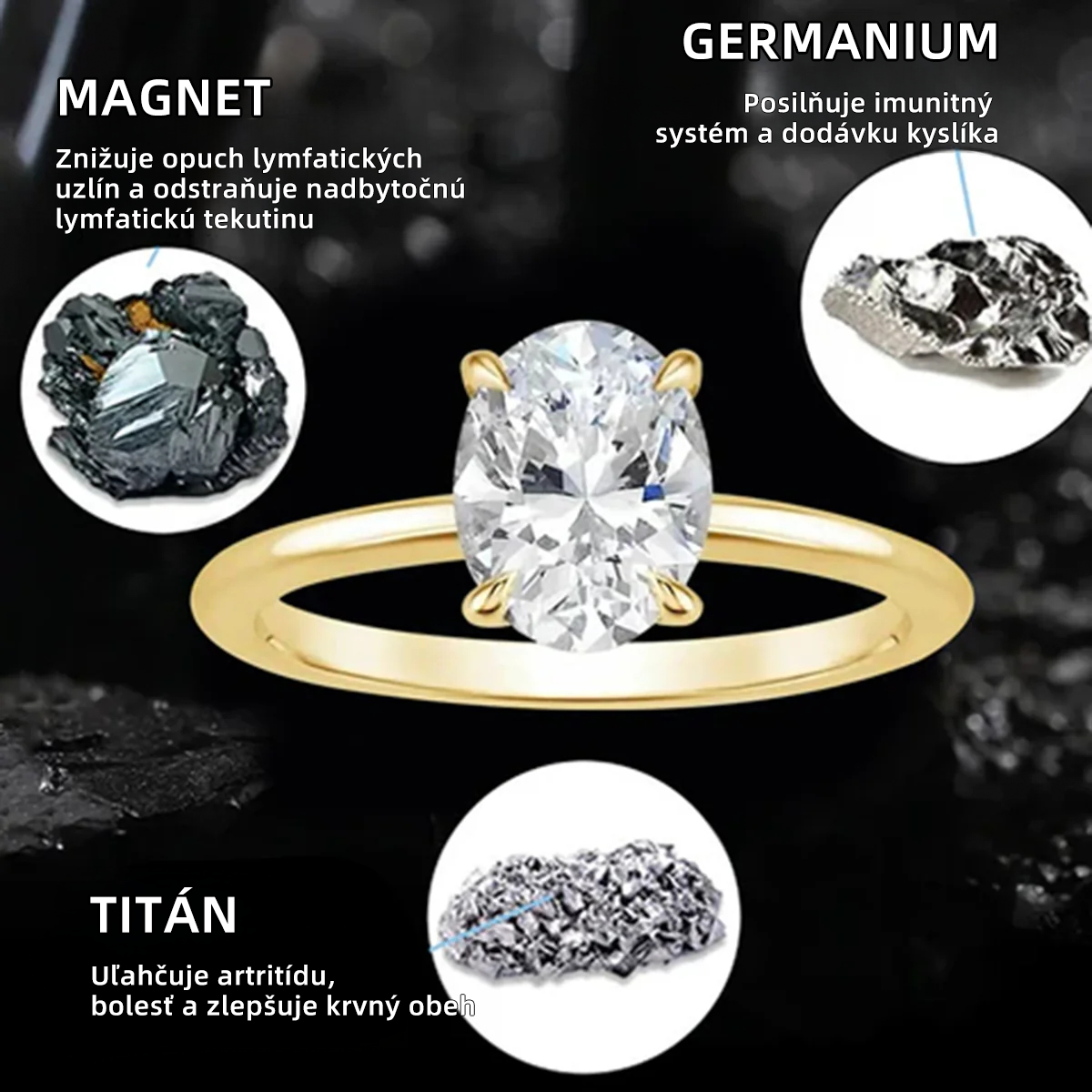 𝘿𝙄𝙔𝙎𝙏𝘼𝙍™Prsteň s magnetoterapiou a moissanitovým diamantom (🎄 Vianočná akcia, zľava 60%!) ❤️‍🔥